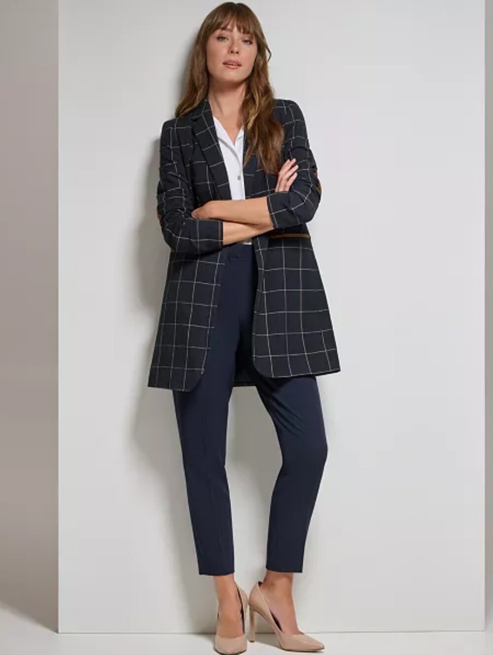 Tommy Hilfiger
Women's Windowpane One-Button Blazer Size 12